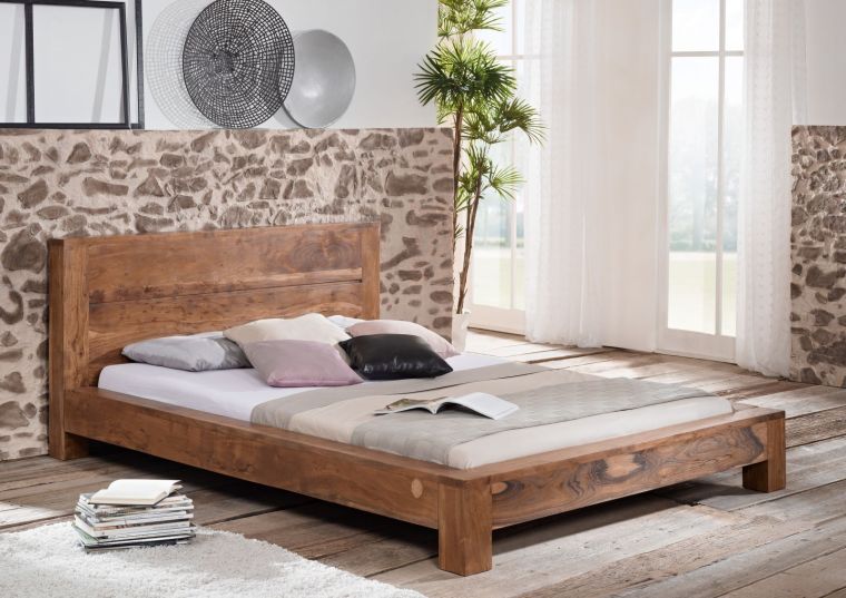 Bett Akazie 180x200x85 golden honey lackiert SHAMAN #204