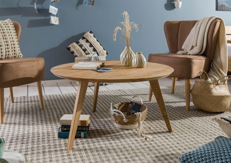 Couchtisch Wildeiche 90x90x47 natur geölt STOCKHOLM #02