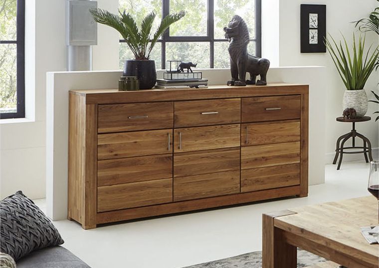 Sideboard Wildeiche 160x40x88 natur geölt BERLIN #01