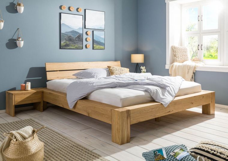 Bett Wildeiche 200x200 natur geölt STOCKHOLM #64