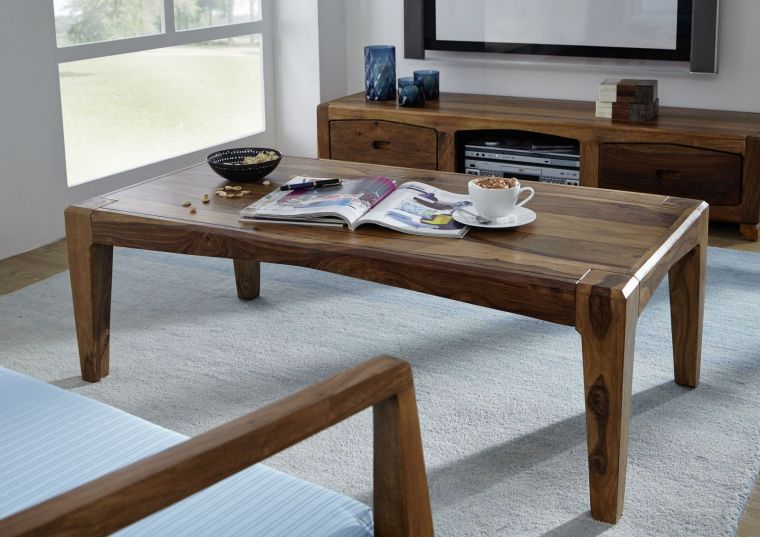 Couchtisch Sheesham 120x60x40 braun lackiert ANCONA #101