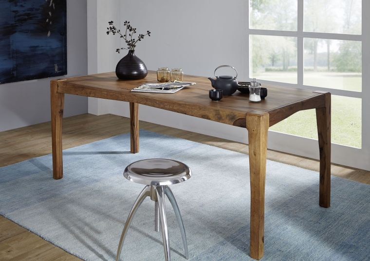 Esstisch Sheesham 140x85x77 braun lackiert ANCONA #0101