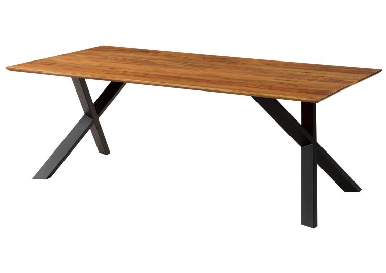 Esstisch Akazie 160x90x75 natur lackiert / ausgestellte X-Beine anthrazit matt SWISS EDGE