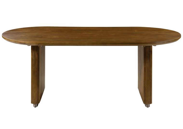 Esstisch oval Mango 180x90x45x76 braun lackiert BARCELONA #227