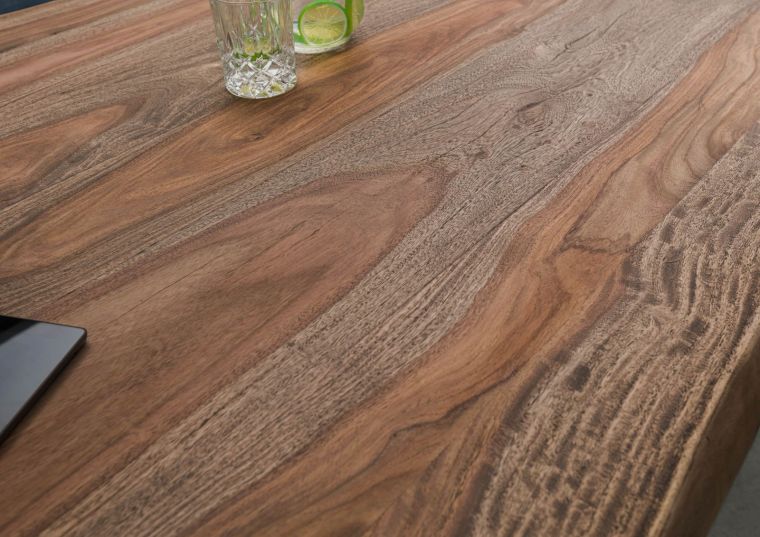 Baumtisch Sheesham 220x100x79 grau gebeizt / Mikado-Beine anthrazit matt FREEFORM 5