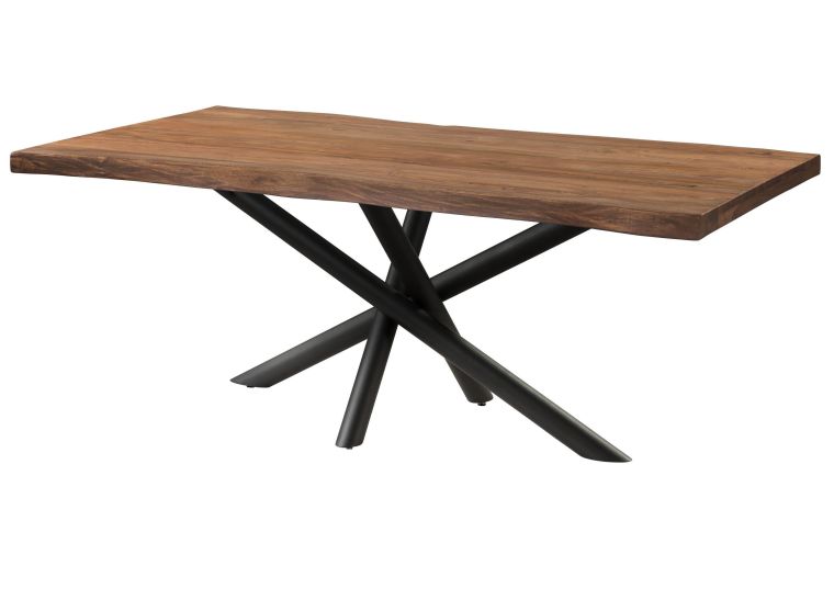 Baumtisch Sheesham 180x90x76 grau gebeizt / Mikado-Beine anthrazit matt FREEFORM 5
