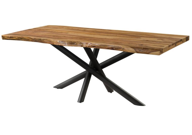 Baumtisch Sheesham 180x90x76 natur sandgestrahlt / Mikado-Beine anthrazit matt FREEFORM 5