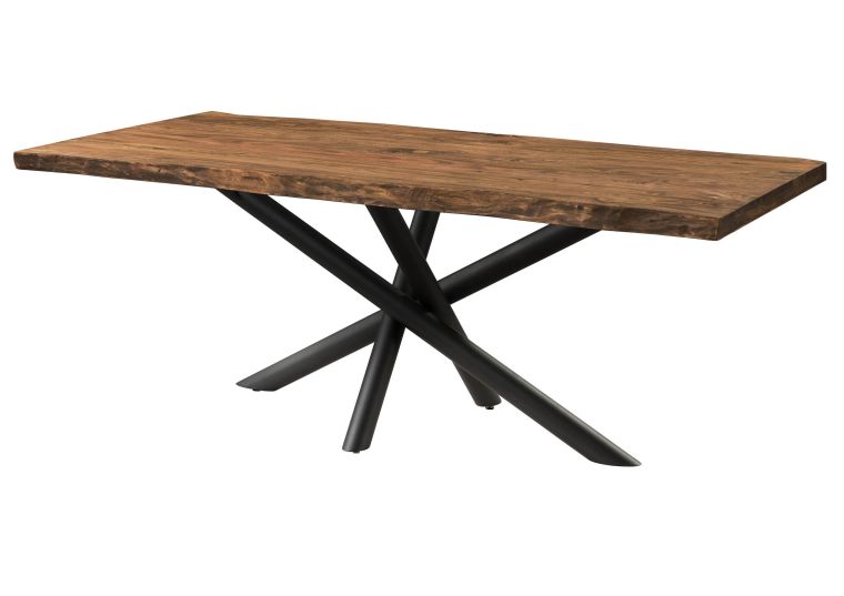 Baumtisch Sheesham 180x90x76 natur gebeizt / Mikado-Beine anthrazit matt FREEFORM 5