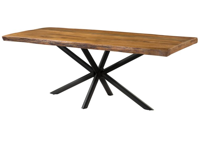 Baumtisch Mango 200x100x76 natur lackiert / Kreuzgestell anthrazit matt FREEFORM 5