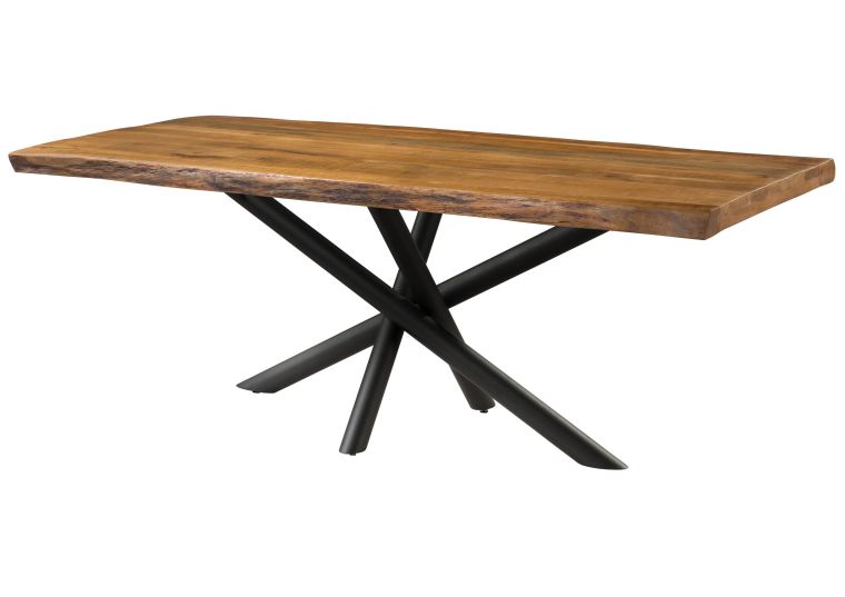 Baumtisch Mango 200x100x76 natur lackiert / Mikado-Beine anthrazit matt FREEFORM 5