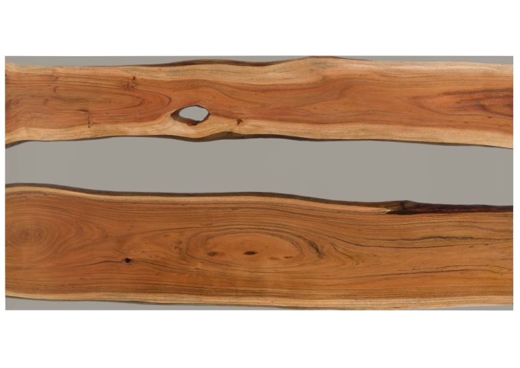 Esstisch Akazie mit Epoxidharz 200x100x76 natur lackiert / Epoxid grau gerade Kante EPOXY Unikat #2