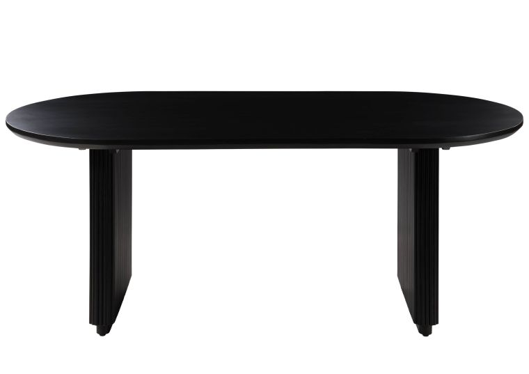 Esstisch oval Mango 200x100x76x76 schwarz lackiert BARCELONA #126