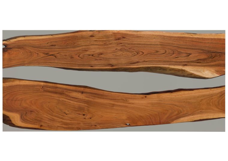 Esstisch Akazie mit Epoxidharz 220x100x76 natur lackiert / Epoxid grau gerade Kante EPOXY Unikat #1