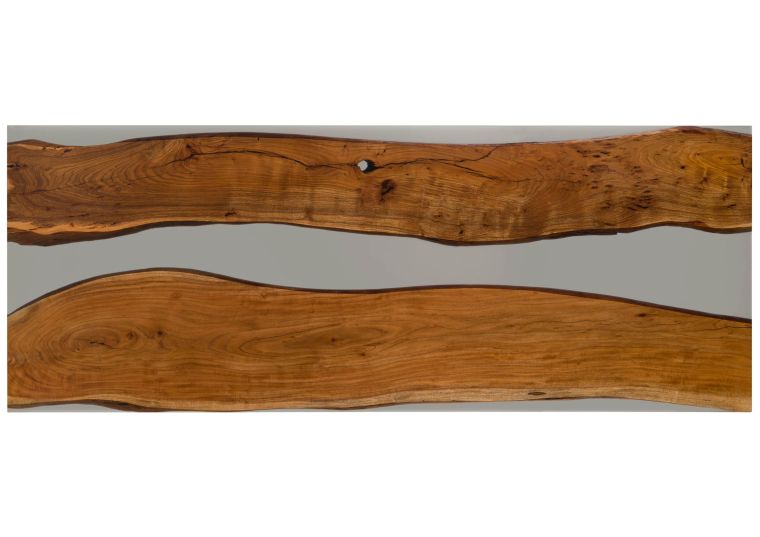 Esstisch Akazie mit Epoxidharz 260x100x76 natur lackiert / Epoxid grau gerade Kante EPOXY Unikat #3