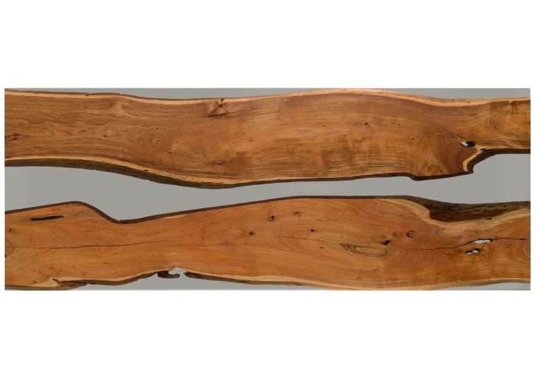 Esstisch Akazie mit Epoxidharz 260x100x76 natur lackiert / Epoxid grau gerade Kante EPOXY Unikat #4