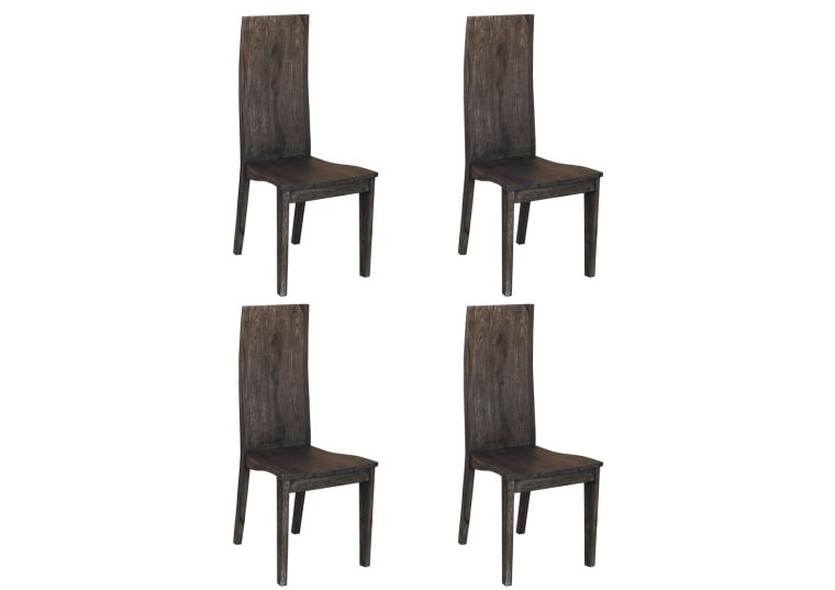 Stuhl Sheesham 41x42x104 grau lackiert METRO POLIS #169 - 4er Set