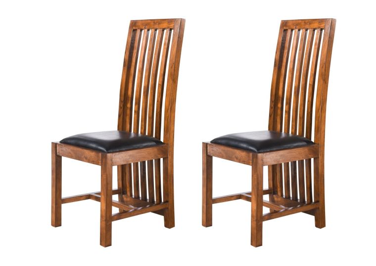 Stuhl Akazie 43x50x109 honig lackiert OXFORD # 029 - 2er Set
