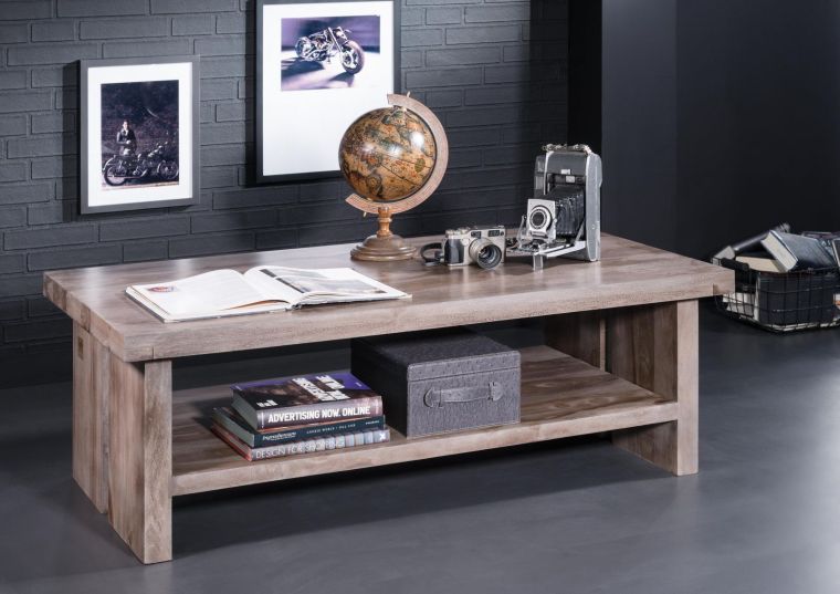 Couchtisch Sheesham 130x70x45 smoked oak lackiert SYDNEY #221