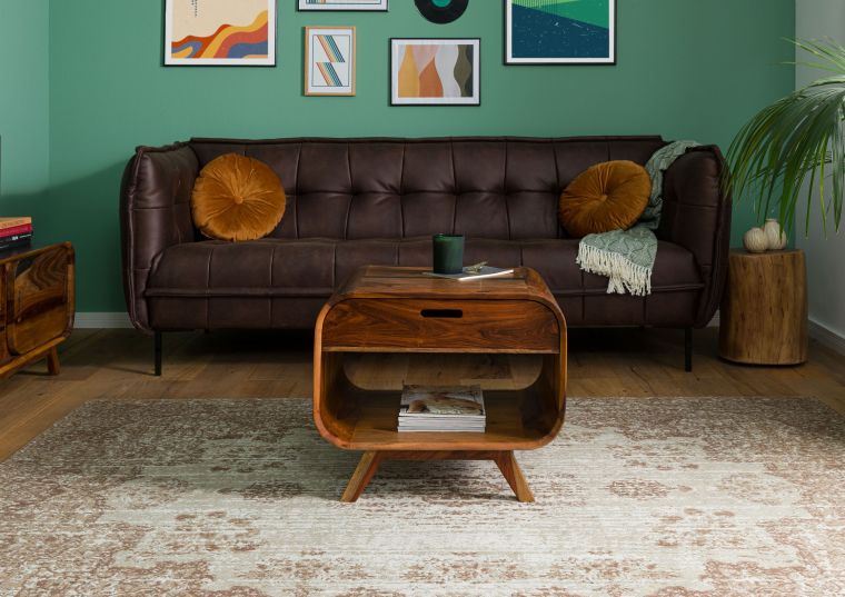 Couchtisch Sheesham 60x50x50 dunkelbraun lackiert MAILAND #230