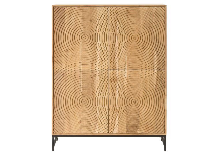 Highboard Akazie 115x40x145 natur lackiert MARRAKESCH #100