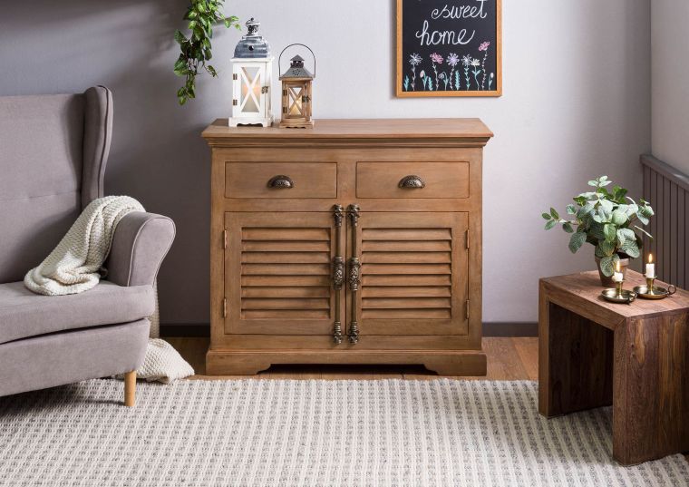 Sideboard Mango 107x45x90 beige geölt TOULOUSE #07