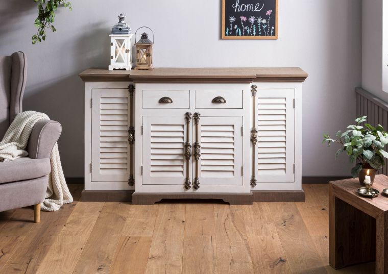 Sideboard Mango 160x45x90 weiß lackiert TOULOUSE #108