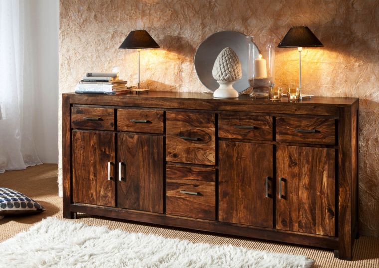 Sideboard Sheesham 200x45x90 life honey lackiert METRO LIFE #134