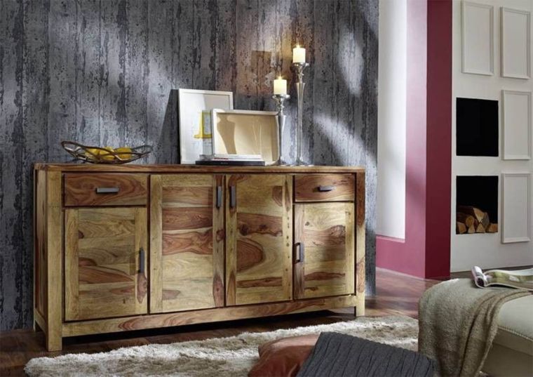Sideboard Sheesham 175x45x86 braun geölt BUDDHA #123