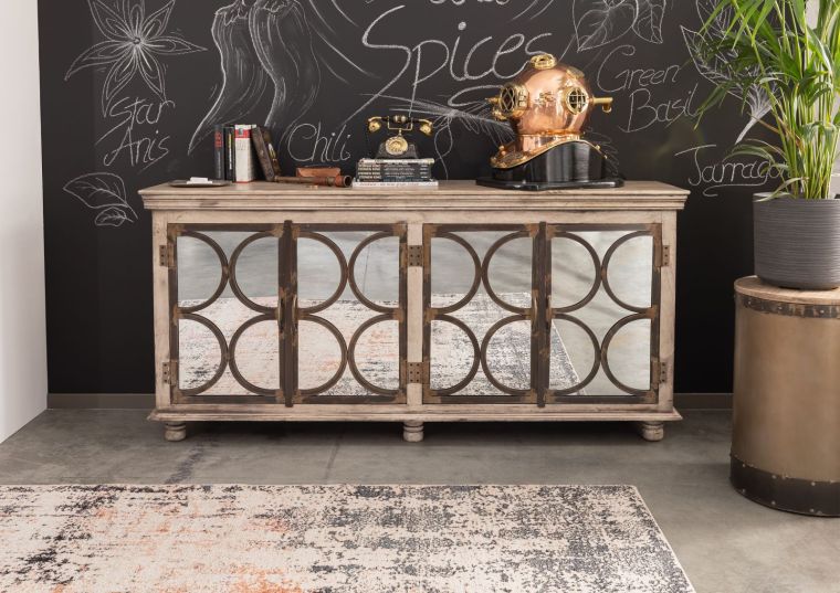 Sideboard Mango 183x46x92 braun lackiert HERMITAGE #110