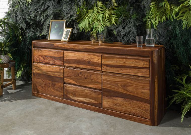 Sideboard Sheesham 185x40x80 walnuss gewachst TORONTO #202