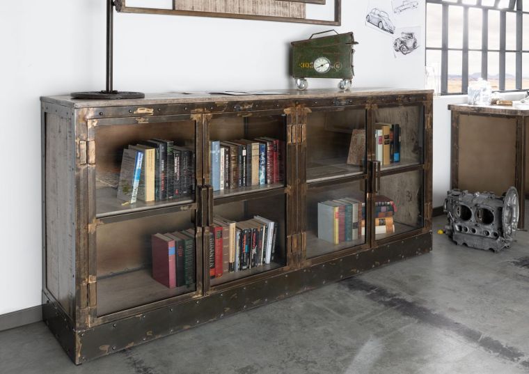 Sideboard Mango 180x40x90 braun lackiert HEAVY INDUSTRY #252