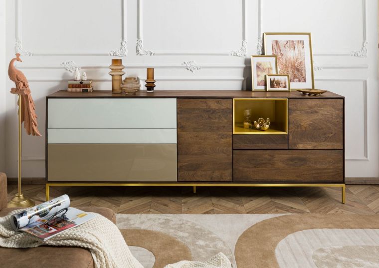 Sideboard Mango 240x45x85 braun geölt CHICAGO #106