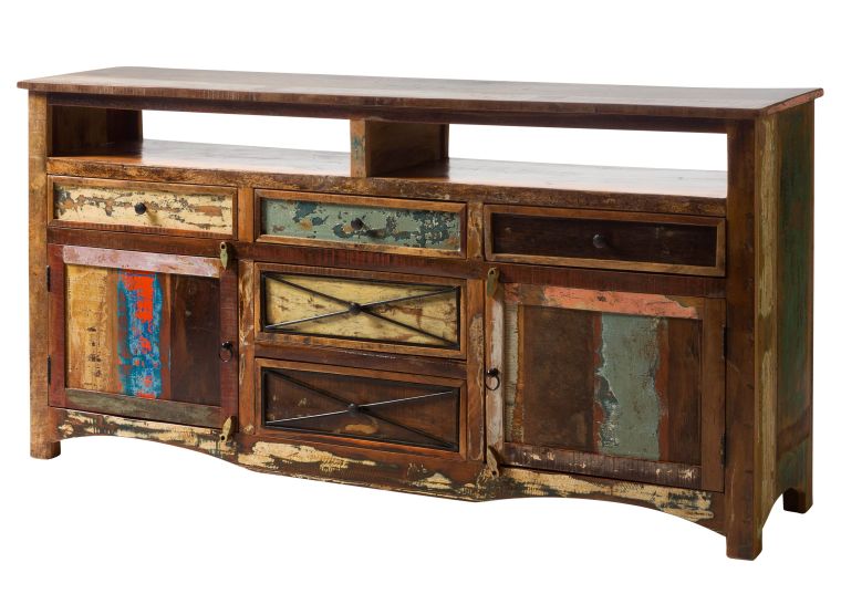 Sideboard Altholz 190x45x95 mehrfarbig lackiert NATURE OF SPIRIT #131