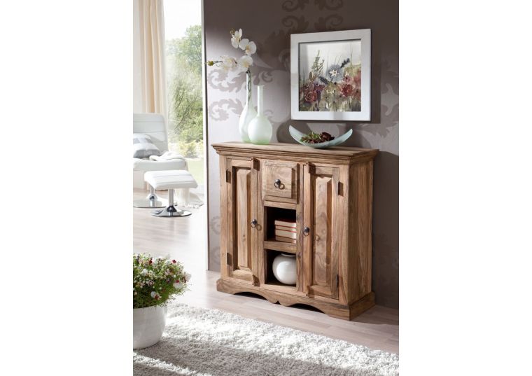 Sideboard Sheesham 87x32x85 grau geölt LEEDS #45