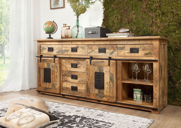 Sideboard Mango 200x45x90 natur lackiert RAILWAY #122