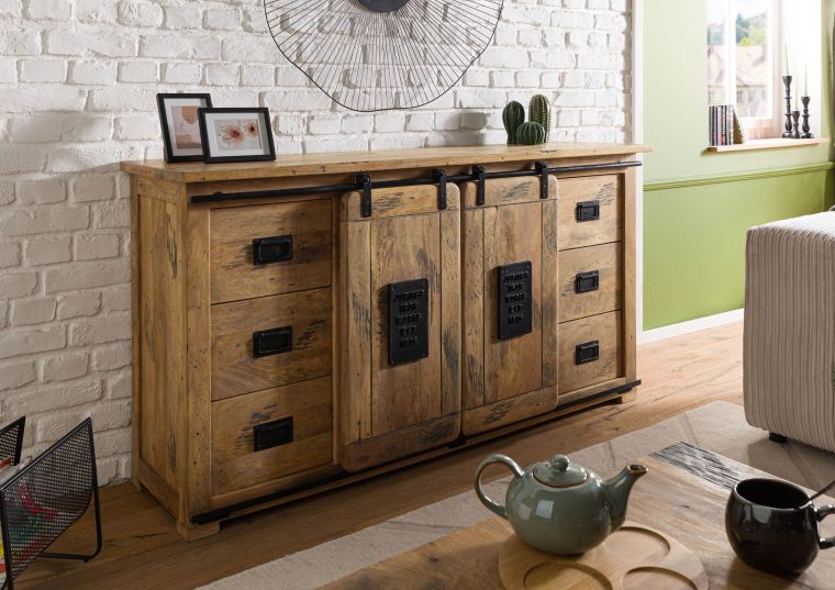 Sideboard Mango 170x45x90 natur lackiert RAILWAY #193