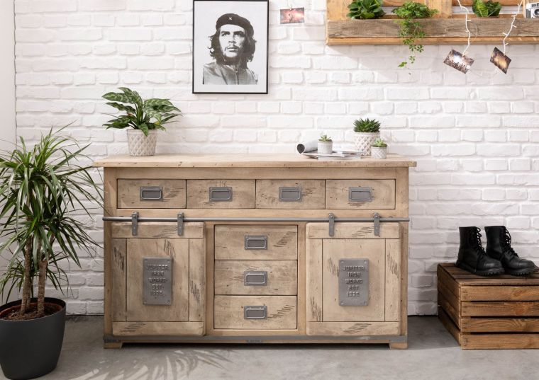 Sideboard Mango 150x45x90 whitewash lackiert RAILWAY #319