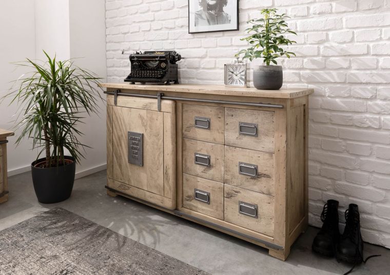 Sideboard Mango 140x45x85 whitewash lackiert RAILWAY #321