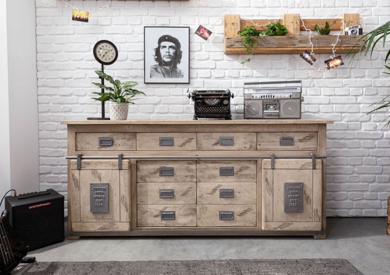 Sideboard Mango 200x45x90 whitewash lackiert RAILWAY #322