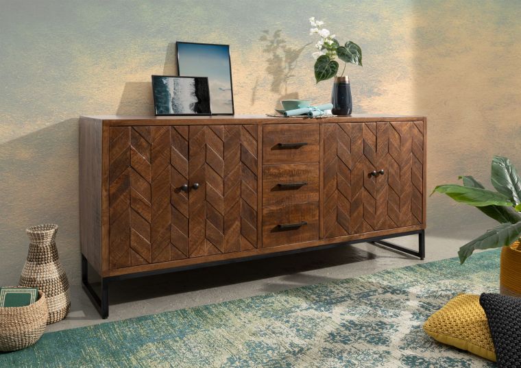 Sideboard Mango 183x46x86 braun lackiert STILMÖBEL #106