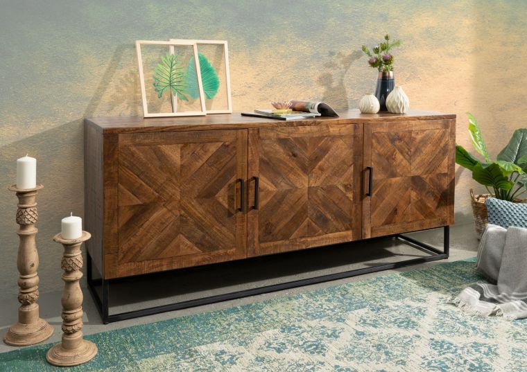 Sideboard Mango 183x46x84 braun lackiert STILMÖBEL #116