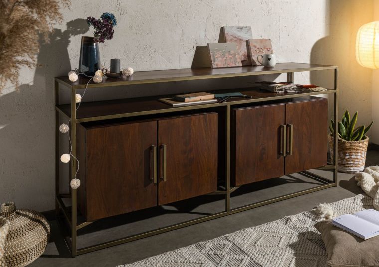 Sideboard Mango 183x46x86 braun lackiert STILMÖBEL #130