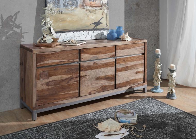 Sideboard Sheesham / Akazie 175x45x85 braun gebeizt LE HAVRE #09