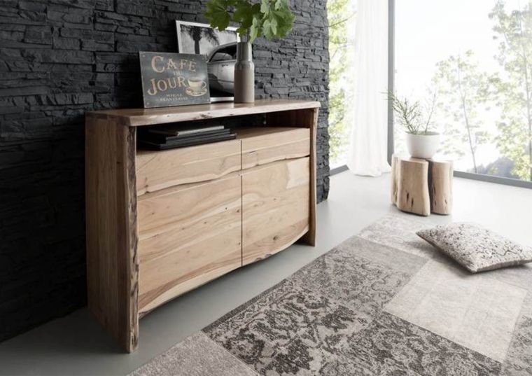 Sideboard Akazie 131x45x96 natur lackiert PURE ACACIA #103