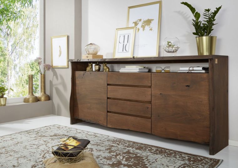 Sideboard Akazie210x45x96 braun lackiert PURE ACACIA #801