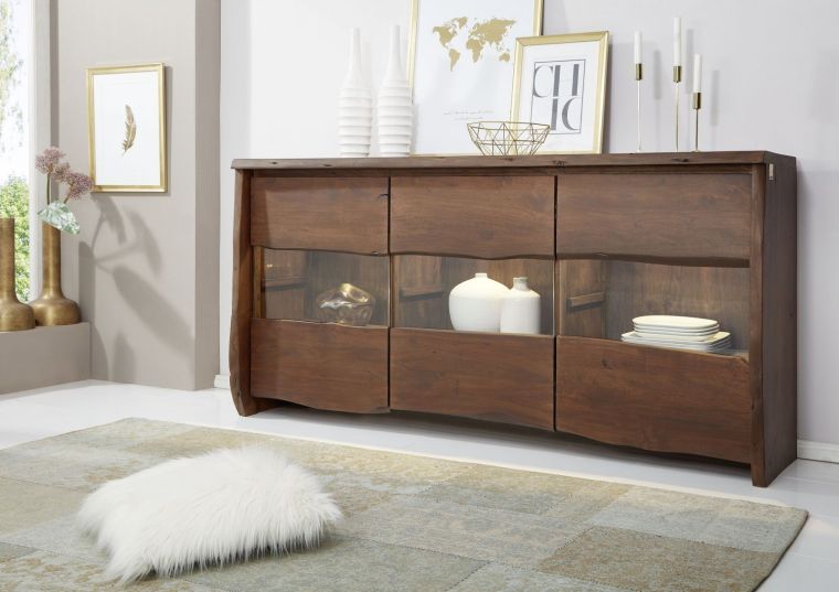 Sideboard Akazie 191x45x96 braun lackiert PURE ACACIA #808