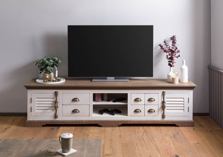 TV-Board Mango 220x45x55 weiß lackiert TOULOUSE #109