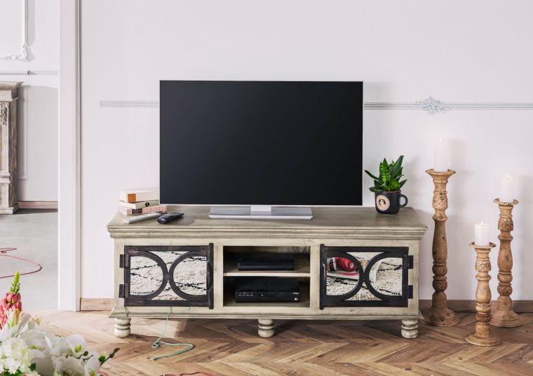 TV-Board Mango 150x45x55 grau lackiert HERMITAGE #011