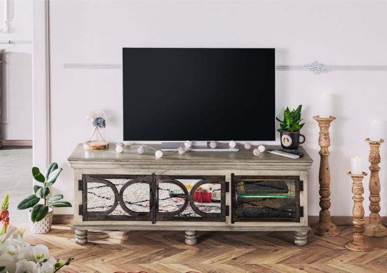 TV-Board Mango 150x45x55 grau lackiert HERMITAGE #012