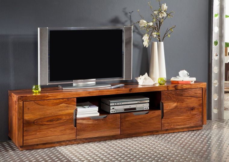TV-Board Sheesham 200x45x50 walnuss lackiert DUKE #123